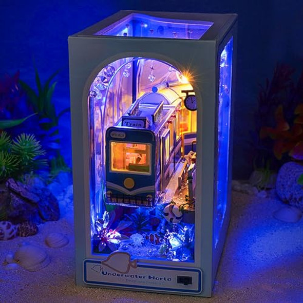 Tomyoung 3D Wooden Book Stand Puzzle,Diy Book Nook Kits,Dollhouse Wood Bookends Book Nook Model Building Kit With Led To Build-Creativity For Christmas Idea(Underwater World) Tomyoung 3D Wooden Book Stand Puzzle,Diy Book Nook Kits,Dollhouse Wood Bookends Book Nook Model Building Kit With Led To Build-Creativity For Christmas Idea(Underwater World)