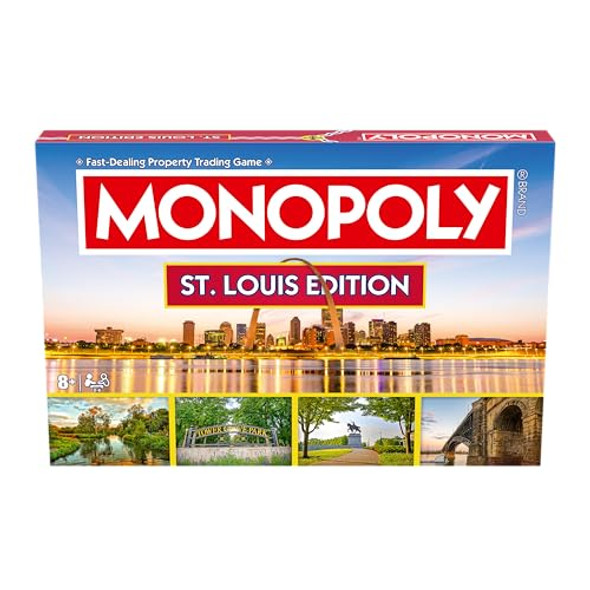 Top Trumps Monopoly Board Game St Louis Mo Edition : 2-6 Players Family Board Games For Kids And Adults, Board Games For Kids 8 And Up, For Kids And Adults, Ideal For Game Night