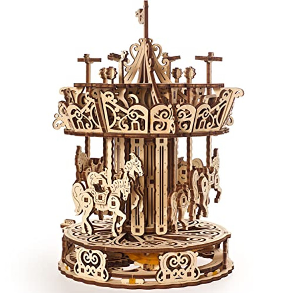 Ugears Carousel Wooden Mechanical 3D Model Self-Assembling Craft Diy Kit Adult And Teens Puzzle Ugears Carousel Wooden Mechanical 3D Model Self-Assembling Craft Diy Kit Adult And Teens Puzzle