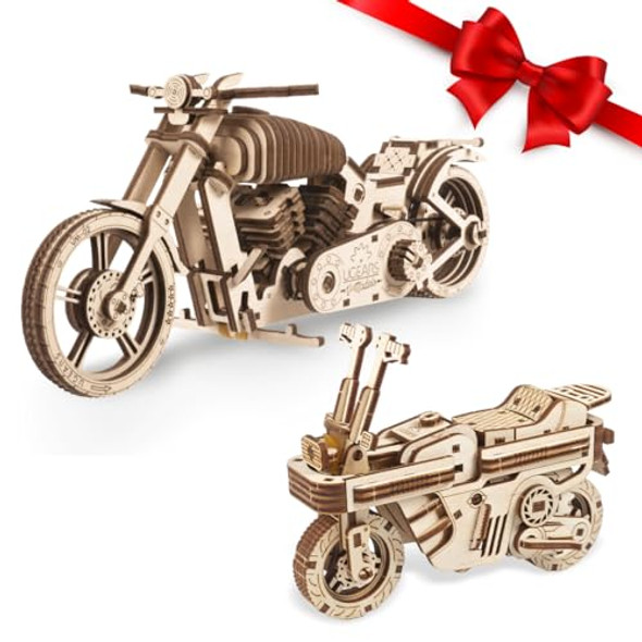 Ugears Bundles 3D Puzzles - Moto Compact And Bike Vm-02, 3D Puzzle Wooden 3-D Puzzles For Adults Model Kit Diy Mechanical Puzzles Ugears Bundles 3D Puzzles - Moto Compact And Bike Vm-02, 3D Puzzle Wooden 3-D Puzzles For Adults Model Kit Diy Mechanical Puzzles