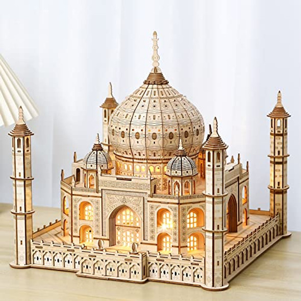 Uguter 3D Wooden Puzzle Architecture Building Taj Mahal Model Craft Stem Kit Led Light Diy Home Decoration Mother'S Day Birthday For Adults & Kids (Taj Mahal) Uguter 3D Wooden Puzzle Architecture Building Taj Mahal Model Craft Stem Kit Led Light Diy Home Decoration Mother'S Day Birthday For Adults & Kids (Taj Mahal)