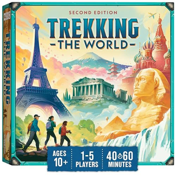 Underdog Games Trekking The World (2Nd Edition) - The Award-Winning Family Board Game Great For Kids Ages 10 And Up Easy To Learn Designed For Globetrotters By Underdog Games