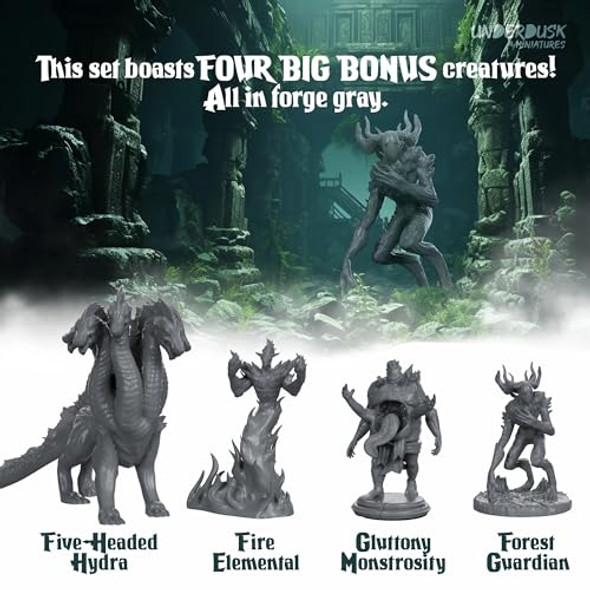 Underdusk: Chaotic Encounters - 64 Unpainted Tabletop Miniatures For D&D, Pathfinder & Rpgs Monster Figures Starter Pack With Stat Blocks Underdusk: Chaotic Encounters - 64 Unpainted Tabletop Miniatures For D&D, Pathfinder & Rpgs Monster Figures Starter Pack With Stat Blocks