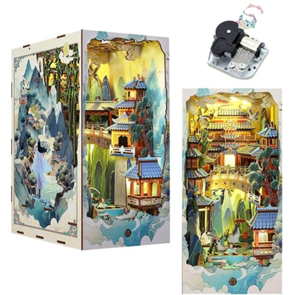 Uniqus Diy Book Nook Kit 3D Wooden Book Stand Diy Dollhouse Wood Bookends Building With Music Romantic Model Puzzle Toy For Teens And Adults Building Creative Birthday S Uniqus Diy Book Nook Kit 3D Wooden Book Stand Diy Dollhouse Wood Bookends Building With Music Romantic Model Puzzle Toy For Teens And Adults Building Creative Birthday S