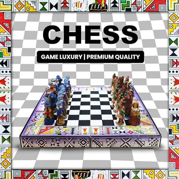 Uniqus Handcrafted Wood Chess Set - Travel-Friendly Luxury Edition With Artisan Design - Classic Strategy Board Game
