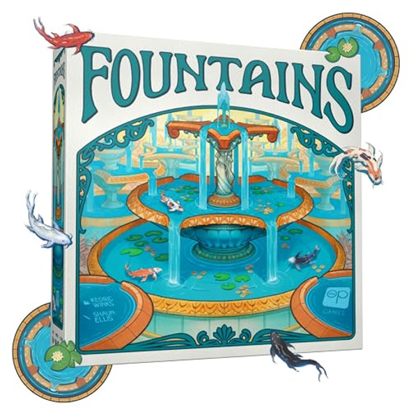 Usaopoly Fountains Board Game, Competitive Tile-Laying Strategy Game, Stunning Art Nouveau Aesthetic, 1-5 Players, Unique 3D Stacking & Drafting, Family & Gamer-Friendly, Ages 10+, 30-45+ Min Play Time Usaopoly Fountains Board Game, Competitive Tile-Laying Strategy Game, Stunning Art Nouveau Aesthetic, 1-5 Players, Unique 3D Stacking & Drafting, Family & Gamer-Friendly, Ages 10+, 30-45+ Min Play Time
