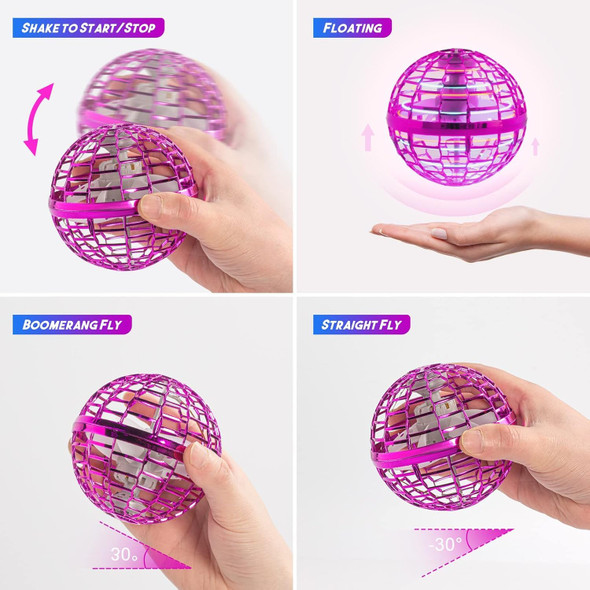 Whatook Flying Orb Ball Galaxy Ball: Boomerang Ball With Led Lights, Hover Ball, Cosmic Globe Flying Spinner, Kids Drone, Boy Toys 6 7 8 9 10+ Years Old Girls Teens, Cool, Blue