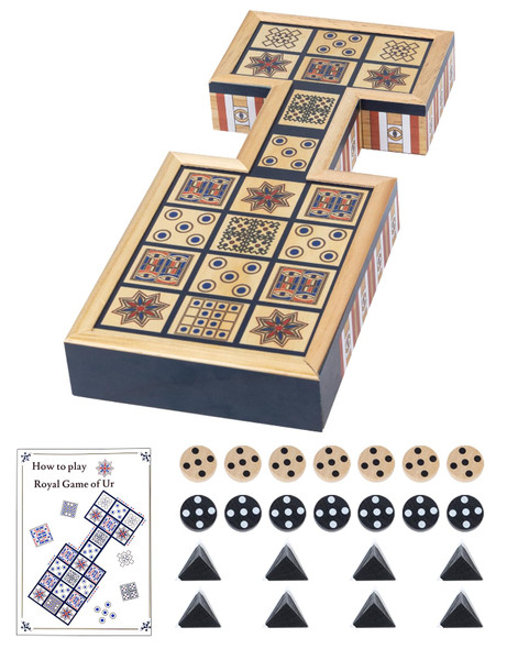 Wodgod Wooden Royal Game Of Ur,Ancient Strategy Board Game For 2 Players,Beautifully Designed Board With Storage Drawers,Over 4500 Years Old (Orange)