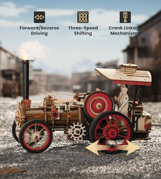 Wowood 3D Wooden Puzzles For Adults, Steam Locomotive Model Cars Kits For Adults, 3D Wood Puzzle Adult, Valentines Day Model Building Kits, Train/Hobbies/Crafts For Adults Kids