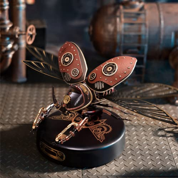 Wowood 3D Metal Puzzles For Adults, Diy Model Kits For Adults To Build, 156 Pieces Mechanical Puzzle Rhinoceros Beetle, Stem Toy, Birthday S（Rhinoceros Beetle）