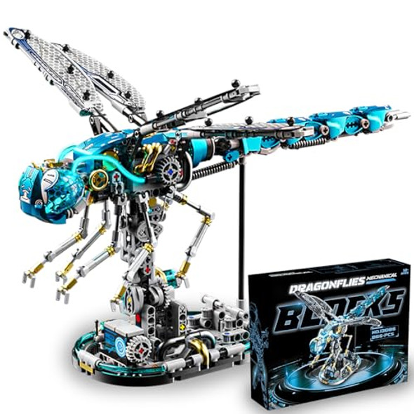 Xiu Ideas Mechanical Dragonfly Building Set With Light,Collectible Set For Adults, Compatible With Lego Animal,Authentically Detailed Build And Display Model For Home Or Office Décor (866Pcs)