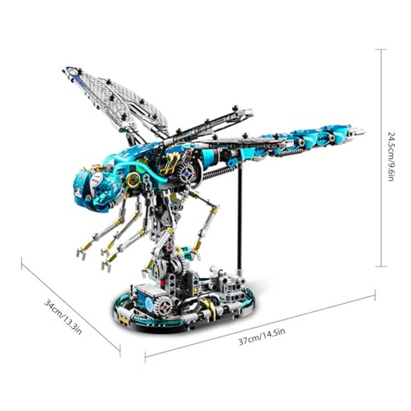 Xiu Ideas Mechanical Dragonfly Building Set With Light,Collectible Set For Adults, Compatible With Lego Animal,Authentically Detailed Build And Display Model For Home Or Office Décor (866Pcs)