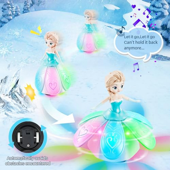 Xxmanx Girl Toys Age 4-5,Birthday S For 1 2 3 4 Year Old Girls,Dancing Princess Interactive Spin Robot Toys For Girls With Colorful Flashing Lights & Music,Christmas Festival S For Toddler