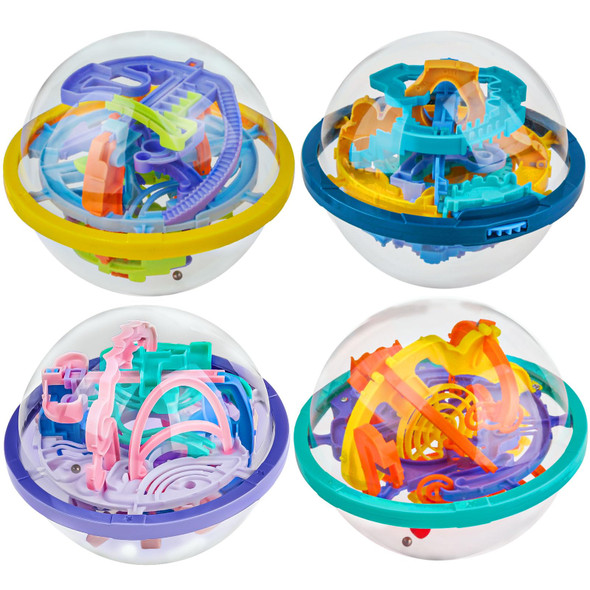 Yongnkids 4 Pack 3D Puzzle Ball Brain Games Toy Puzzle Ball Games For Kids Ages 6 7 8-10 Boys Girls Adults, Brain Teaser Fidget Toys - Magic 3D Maze Ball For Boys Girls Birthday S Classroom Prize