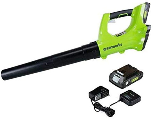 Greenworks 24V Axial Leaf Blower (100 MPH / 330 CFM), 2Ah Battery and Charger Included