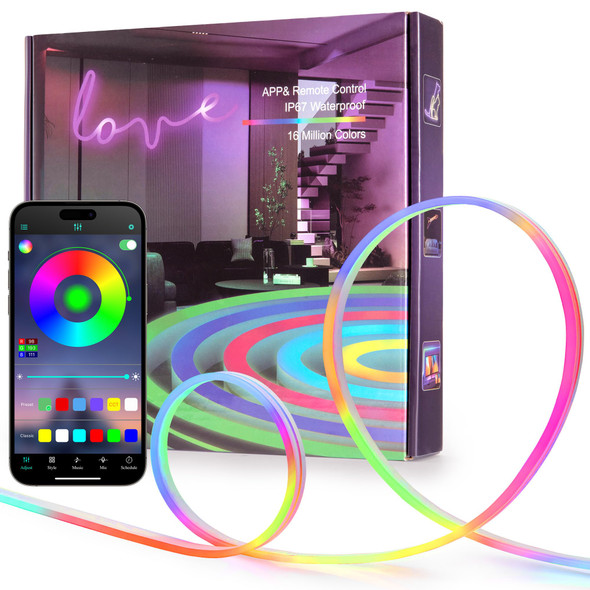 Andohai 100Ft Led Neon Rope Lights Flexible Led Rope Lights Control With App/Remote Ip67 Outdoor Rgb Color Changing Led Neon Lights Waterproof Music Sync Led Strip Neon Lights For Bedroom Decor Andohai 100Ft Led Neon Rope Lights Flexible Led Rope Lights Control With App/Remote Ip67 Outdoor Rgb Color Changing Led Neon Lights Waterproof Music Sync Led Strip Neon Lights For Bedroom Decor