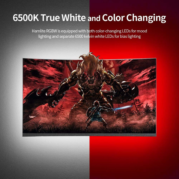 Hamlite Tv Led Backlight Usb Powered 6500K White Pc Monitor Bias Lighting For 60-65Inch Tvs 14.8Ft Rgbw Led Light With Rf Remote 20 Color Changing Led Background Room Decor Hamlite Tv Led Backlight Usb Powered 6500K White Pc Monitor Bias Lighting For 60-65Inch Tvs 14.8Ft Rgbw Led Light With Rf Remote 20 Color Changing Led Background Room Decor