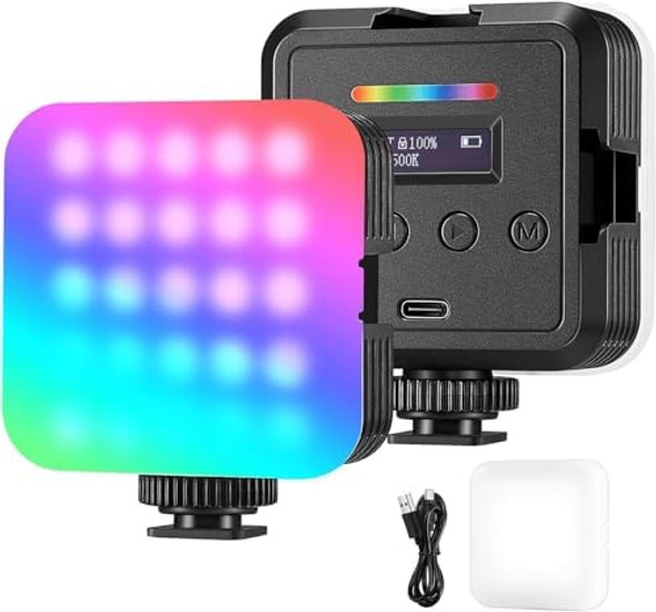 Neewer Magnetic Rgb Camera Light 360° Full Color Rgb61 Small Led Panel Video Light With 3 Cold Shoe Mounts/Cri 97+/20 Scene Modes/2500K-8500K/2000Mah Portable Recording Photography Selfie Lighting Neewer Magnetic Rgb Camera Light 360° Full Color Rgb61 Small Led Panel Video Light With 3 Cold Shoe Mounts/Cri 97+/20 Scene Modes/2500K-8500K/2000Mah Portable Recording Photography Selfie Lighting