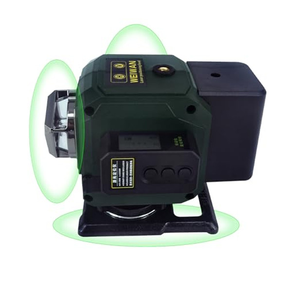 Alozfen 2 In 1 Laser Level With Laser Tape 3X360° Cross Line Laser With Horizontal Vertical Beam Self Leveling With 8000Mah Type-C Battery Remote Control & Hard Carry Case