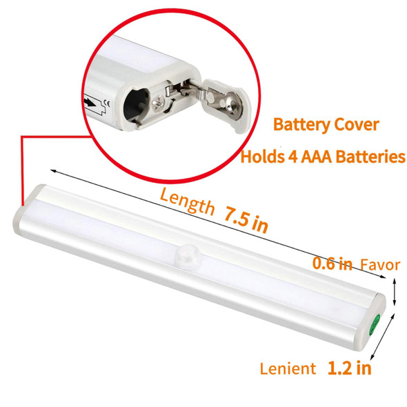 Autidefy 10Leds Outdoor Sensor Step Light2 Pack Rv Sensor Led Closet Lightstick-On Anywhere Magnetic Night Strip Light For Flight Of Stepsclosetscabinetshallwaysbathroomscar Trunks(Cold White)