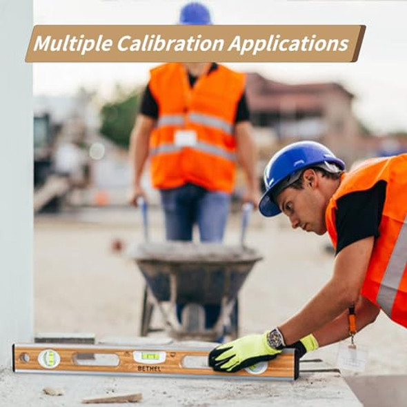 Bethel 24-Inch Bamboo Level Mortar Adhesion Resistant Light Level With Double Curved Acrylic Leveling Tubes For Masonry Applications And General Leveling