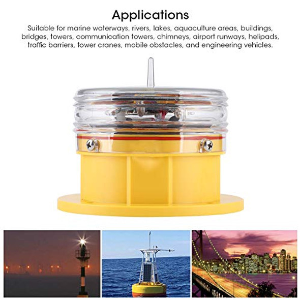 Bhdd Safety Beacon Light Ip68 Waterproof Uv-Resistant Pc Solar Power Sidelight Led 360° Lighting Safety Beacon Flashing Light For Ship Marine Dock Barge