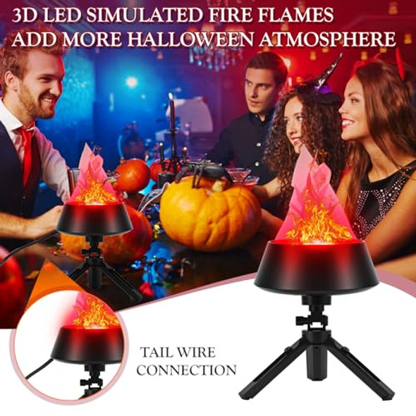 Biupky 3D Dynamic Fire Effect Flame Light - 110V Plug-In Led Halloween Fire Light For Indoor/Outdoor Suspension Or Desktop Decor  Spooky Party Prop & Atmosphere Lighting For Bar Stage Home