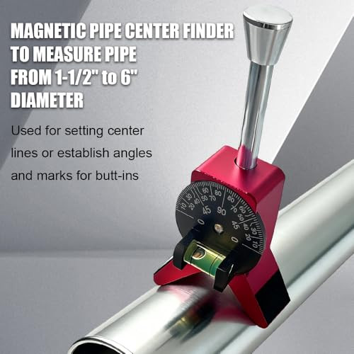 Bovzor Pipe Center Finder Tool With Magnetic Head Adjustable Dial Protractor For 1.5"-6" Pipe Diameter Y-Shape Design  Precision Pipefitter & Plumbing Tools