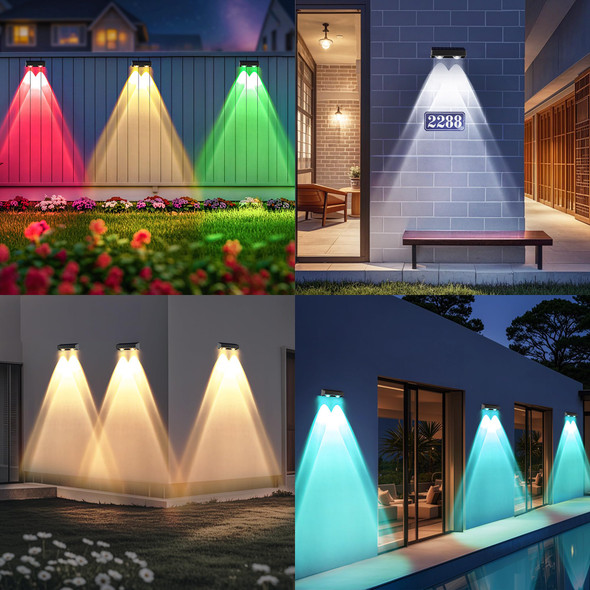 Brizled 12 Pack Solar Fence Lights Outdoor 9 Colors 11 Modes Warm White/Cool White/Rgb Color Changing Solar Led Wall Lights With Focused Lens Waterproof Outdoor Lighting For Backyard Yard Railing