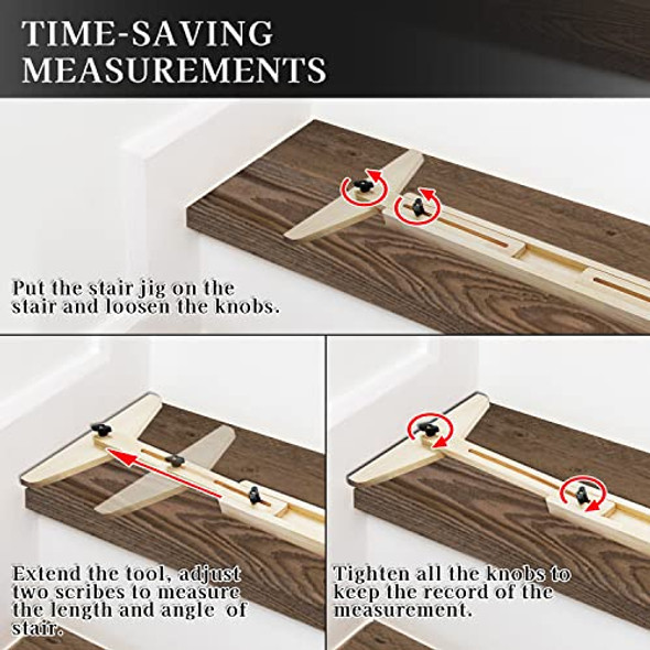 Brmdt Stair Tread Template Tool Stair Jig Angle Finder Layout Tool For Riser And Shelf