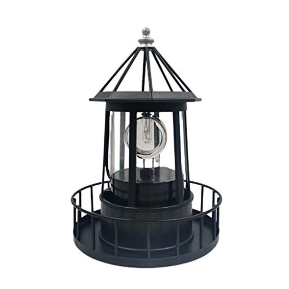 Calidaka Led Solar Powered Lighthouse360 Degree Rotating Lamp Waterproof Garden Smoke Towers Statue Lights For Outdoor Garden Pathway Patio Courtyard Decoration