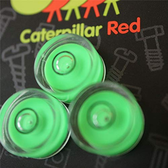 Caterpillar Red 3 X Professional Spirit Bubble Level (In Green) With Metal Ball Guide/Small Mini Bullseye Vial Round Circular (Supplied With A  Box)