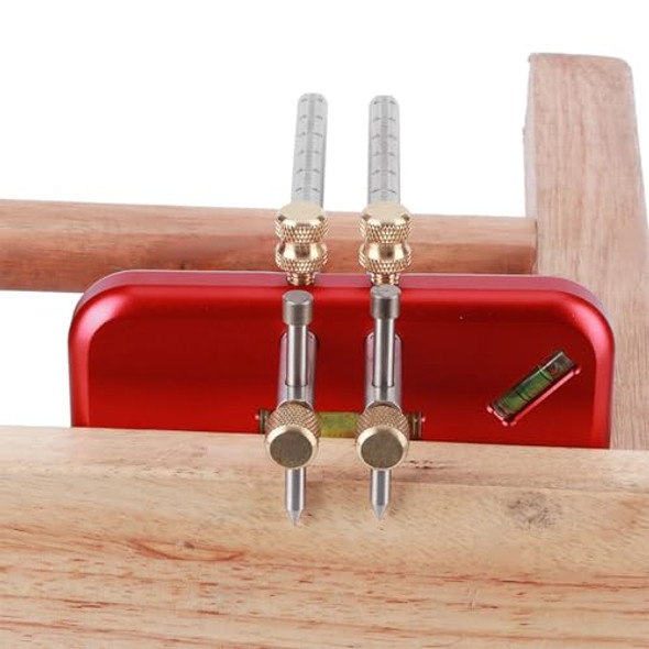 Chazcool Wood Scribing Mortise Gauge Double Head Aluminium Alloy Carpenter Tool Adjustable Marking Gauge Woodworking Scribe For Carpenter
