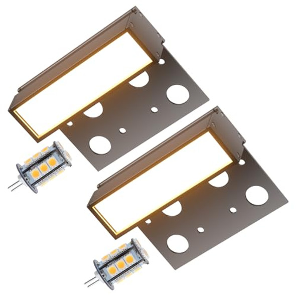 Cheopha 4 Inch Low Voltage Step Lights Warm White 2700K G4 3W Led Hardscape Lighting 12V Ac/Dc Outdoor Ip65 Waterproof Wall Lights For Retaining Walls Paths And Stairs 2-Pack