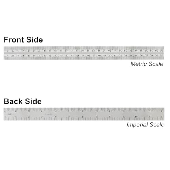 Chgimposs 12" Adjustable Sliding Combination Square Ruler & Protractor Level Measure Measuring Set Inch/Metric