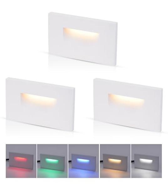 Cloudy Bay 120V Rgbcw Led Indoor Outdoor Step Light3W 2700K 5000K Rgb Selectable Stair Lightspack Of 3