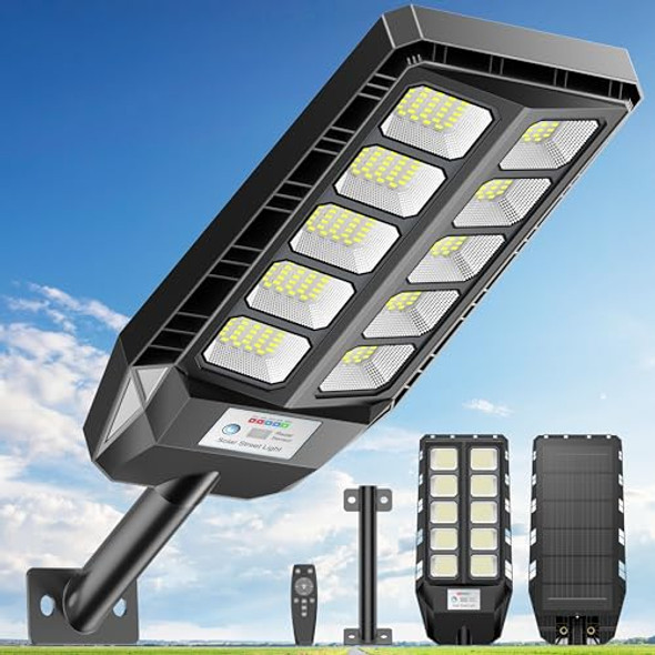 Deepn Solar Lights Outdoor Ip66 Waterproof Street Lights Outdoor 6500K Dusk To Dawn Solar Security Flood Lights Motion Sensor With Remote Control For Yard Entryway Garage Porch 2 Pack