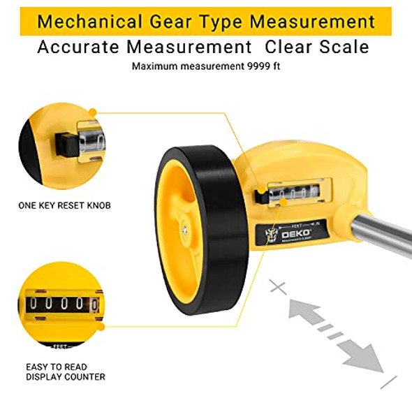 Dekopro Measuring Wheel Measures Up To 99999 Ft Compact Wheel With Carrying Bag4-Inch