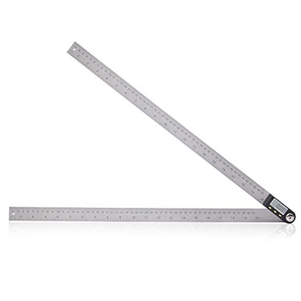 Delgada 20 Inch/500Mm Digital Protractor Stainless Steel Digital Display Angle Ruler Digital Angle Measuring Finder Tool For Woodworking