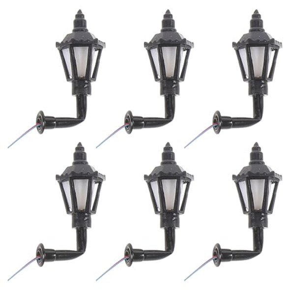 Doitool Dollhouse Wall Lamp: 6Pcs Dolls House Miniature Lighting Mini Outdoor Lantern Lamp Model Mini Wall Sconce - Miniature Dollhouse Lighting Accessories