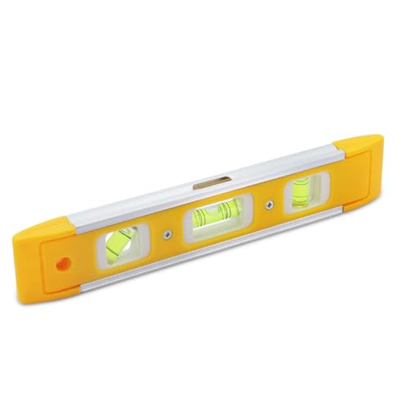 Dtdnzkn 9 Inch (230 Mm) Torpedo Level Magnetic Small Leveling Tool With 3 Bubble Spirit Levels (45 90 180 Degree) - Ideal For Hanging Pictures Installing Shelves And Home Renovations