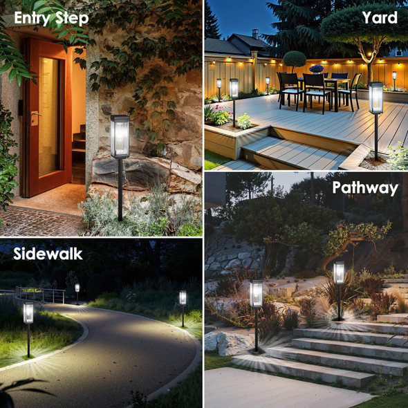 Eleclink Solar Pathway Lights Outdoor 8 Pack D Solar Lights Outdoor Waterproof Bright Up To 15 Hrs Auto On/Off Garden Light For Yard Patio Lawn Path Walkway Driveway Outside Decor