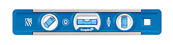 Empire Level Em81.9G 9 Inch Magnetic Torpedo Level W/Overhead Viewing Slot (Made In Usa) Silver/White/Blue