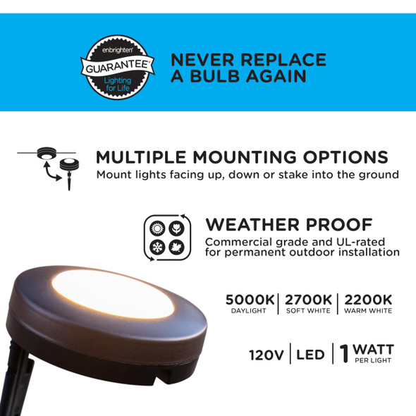 Enbrighten Led Ground Lights 6 Path Lights 40Ft Color Changing Remote Control Outdoor Path Lighting Landscape Lighting For Yard Garden Patio Walkway 56067-S1