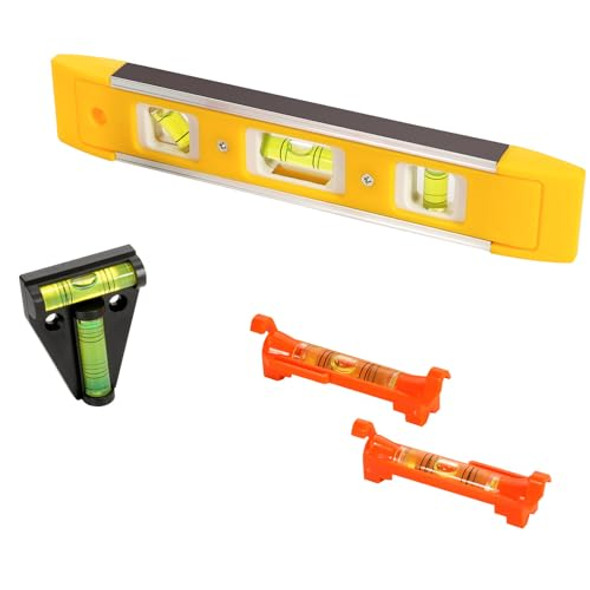 Eongee 4Pcs Hanging Bubble Line Level String Levels Tools Set Magnetic Box Level Torpedo Level Line Level Tools Mini Leveler For Building Trades Engineering Camping Furniture