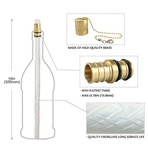 Ericx Light Wine Bottle Torch Kit 4 Pack Includes 4 Long Life Torch Wicks Brass Torch Wick Holders And Brass Caps - Just Add Bottle For An Outdoor Wine Bottle Torch