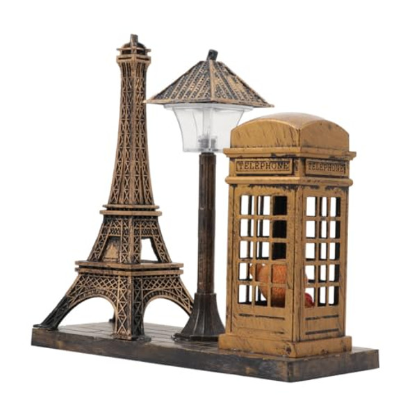 Exceart Vintage Eiffel Tower Street Lamp Night Light - Decor Figurine For Desktop Home Office Party And Outdoor Pathway Decorations