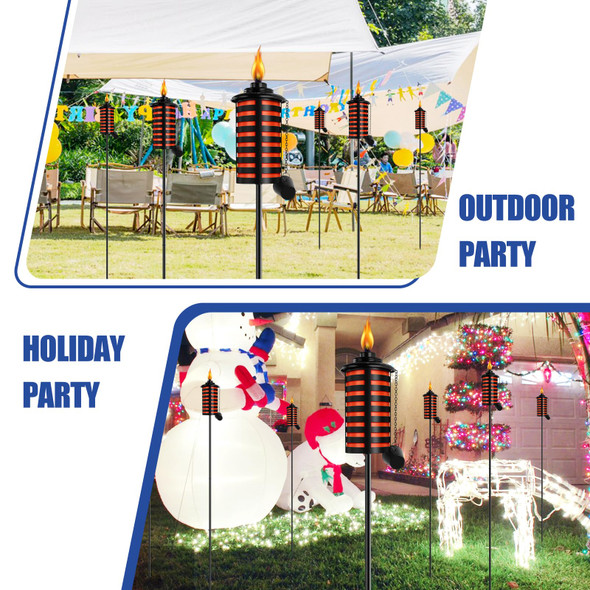 Fan-Torches 16Oz Home Garden Torch 6 Pack Outdoor Metal Torch Garden Décor59-Inch D Citronella Torches With 3-Prong Grounded Stake Metal Light Torches For Party Patio Pathway