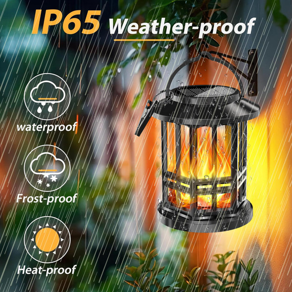Fatpoom Solar Lanterns Outdoor Waterproofflickering Flame Landscape Lanterns Solar Powered Outdoor Hanging Lights Decor For Garden Yard Patio Porch 1 Pack