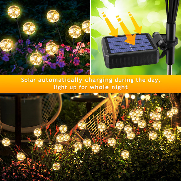 Figbush Outdoor Solar Lights For Yard 4 Packs 16Led Solar Globe Lights Outdoor Garden Decor For Outside Patio Decor For Outside Unique S For Women S For Grandma